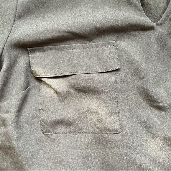 Monteau Black Semi Sheer High-Low Blouse Size M - Picture 10 of 16